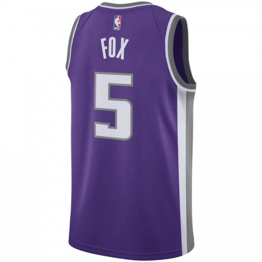 Men's Sacramento Kings De'Aaron Fox #5 Purple Swingman Jersey - Icon Edition-Pro Kit Vault | Brand New 26/27 Sports Jerseys